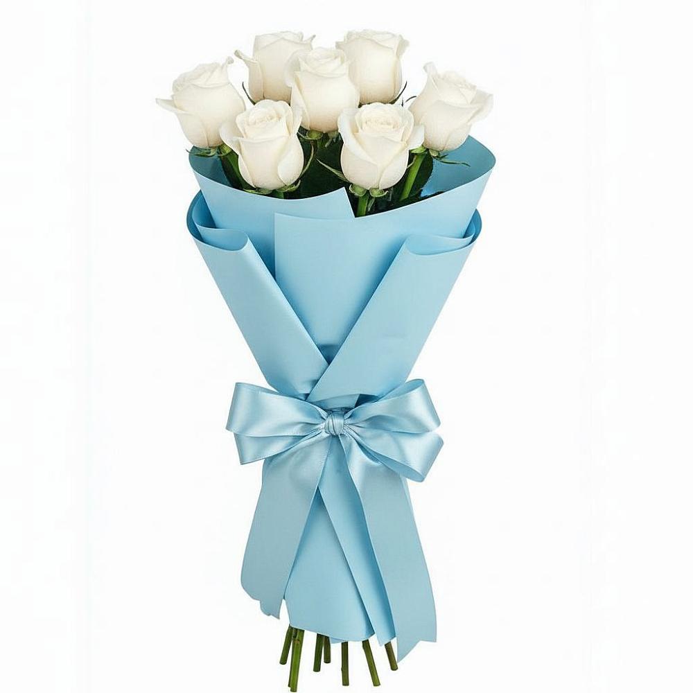 Букет 7 белых роз Проуд в Новой Игирме