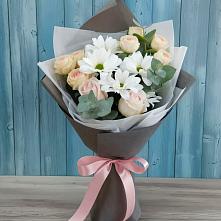 Букет цветов из:  Хризантемы и Розы #REPLACE_PRED# Новой Игирме