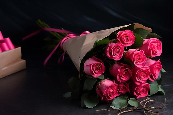 Букет 11 роз Пинк в Новой Игирме
