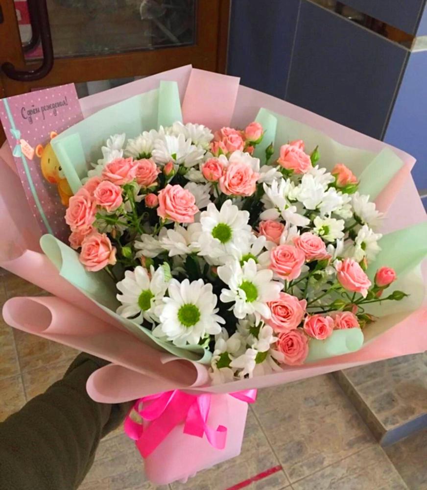 Букет цветов из: Розы и Хризантемы в Новой Игирме