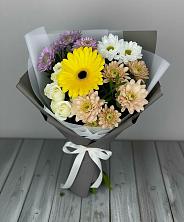 Букет цветов из:  Розы, Герберы и Хризантемы в Новой Игирме