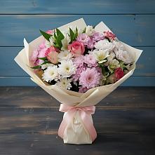 Букет цветов из:  Хризантемы, Альстромерии и Розы в Новой Игирме