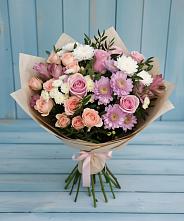 Букет цветов из:  Хризантемы, Розы и Альстромерии #REPLACE_PRED# Новой Игирме