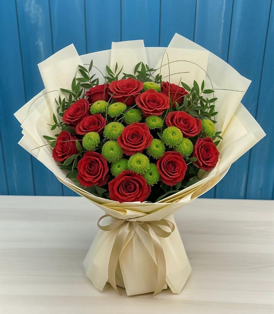 Букет цветов из: Розы и Хризантемы в Новой Игирме