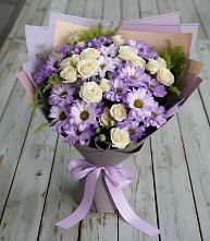 Букет цветов из:  Хризантемы и Розы в Новой Игирме